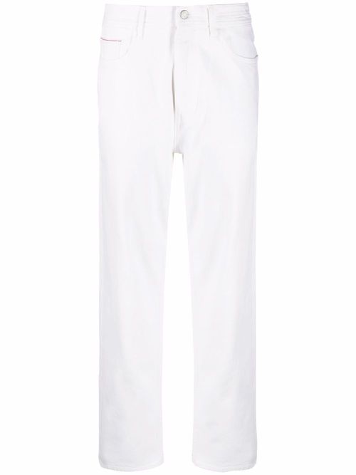 Cropped straight-leg jeans - White