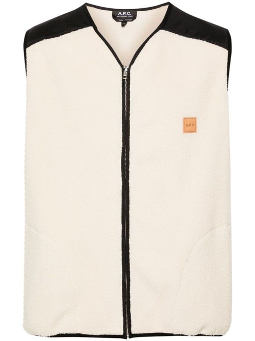 Nate colour-block fleece gilet - Neutrals