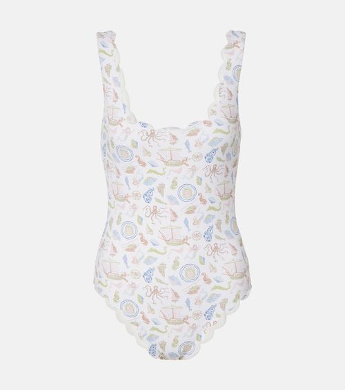 Palm Springs printed scalloped swimsuit
