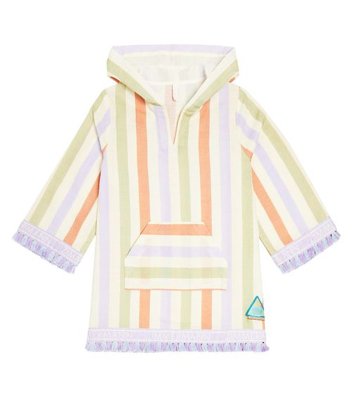Zimmermann Kids August striped cotton beach cover-up