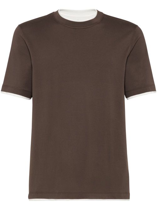 Layered T-shirt - Brown