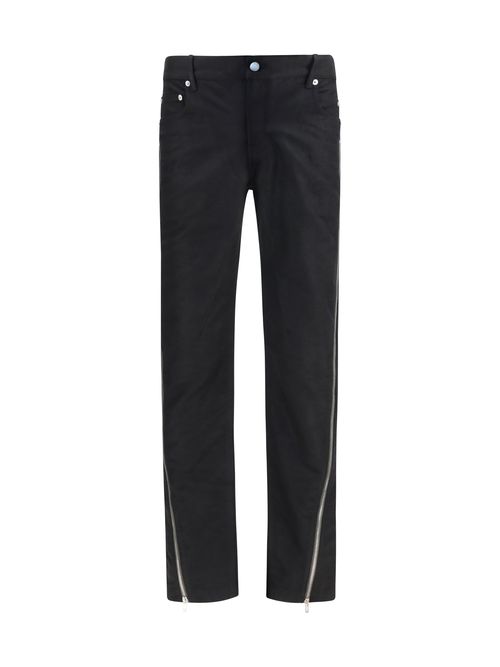 Side Zip Merino Wool Jeans — Black