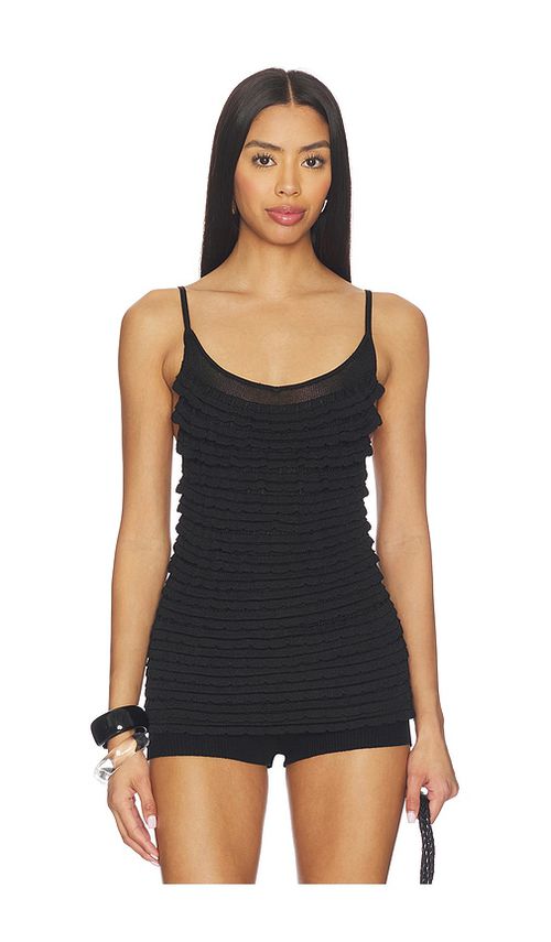 Lovers and Friends Oliviyah Wavy Knit Tank in Black. - XS also in XXS, S, M