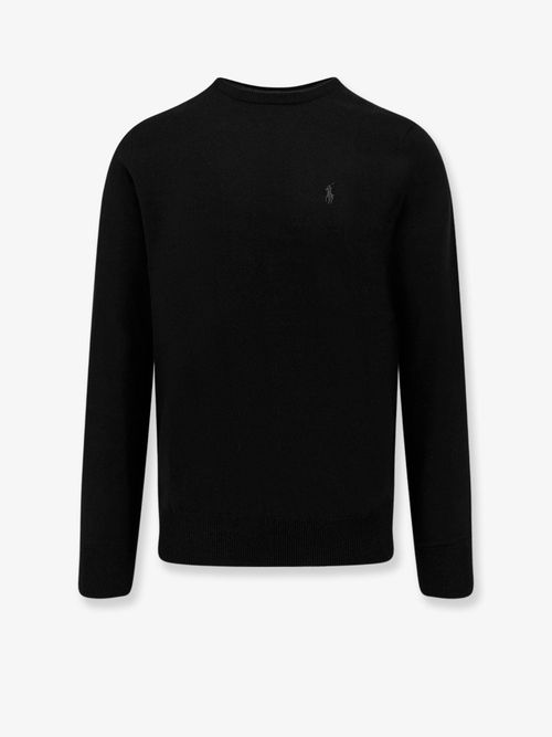 Crew-Neck Wool Sweater — Black