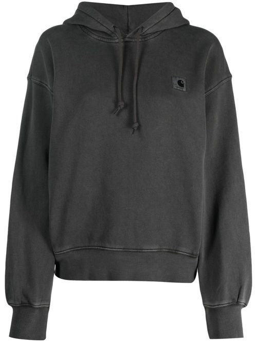 Black Logo Drawstring Hood