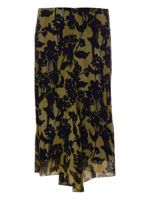Victoria Beckham silk midi skirt - Green