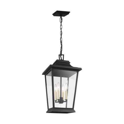 Visual Comfort Studio Warren 4-Light Outdoor Hanging Light in Textured Black by Sean Lavin