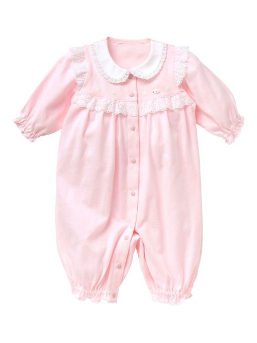 Lace-trim romper - Pink