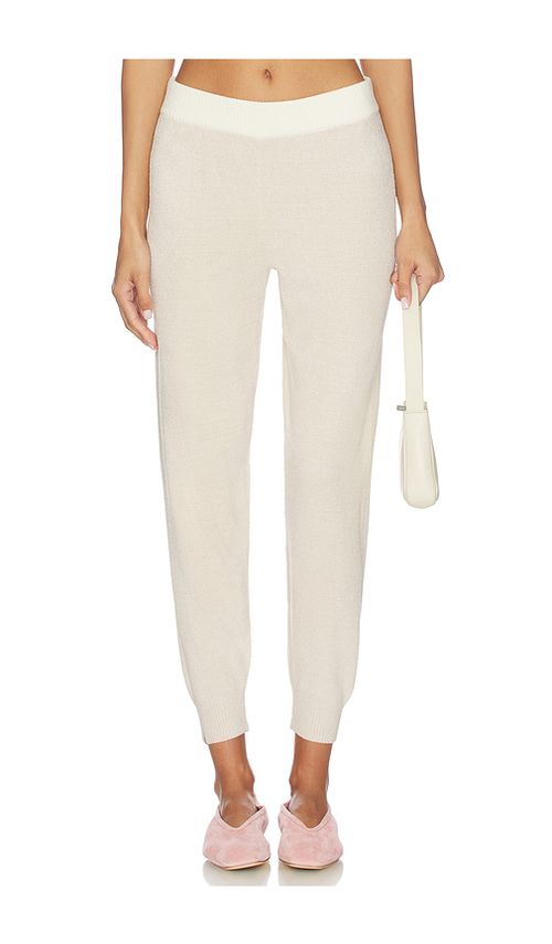 Barefoot Dreams Cozy Chic Ultra Lite Color Block Jogger in Tan. - L also in M, S