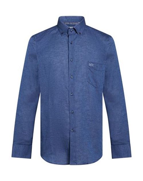 Man Shirt Blue Size 15 ¾ Linen, Cotton