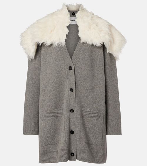 Wool, cotton, and cashmere-blend cardigan