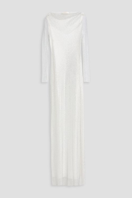 Caracas crystal-emellished fishnet maxi dress - White - IT 34