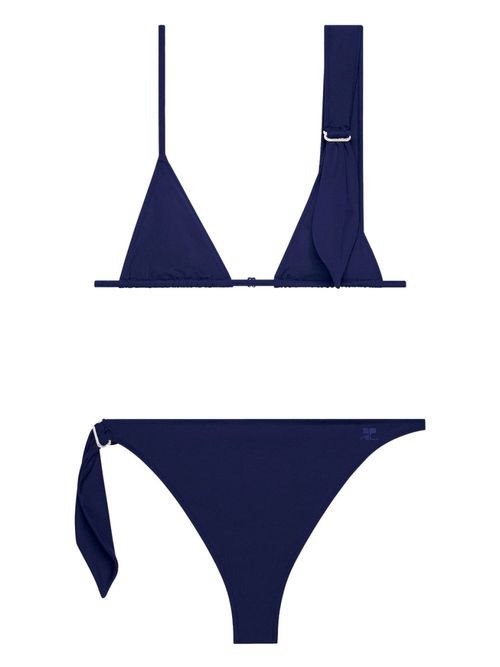 Navy Blue Scarf Bikini Set