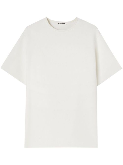 Debossed-logo short-sleeve top - White