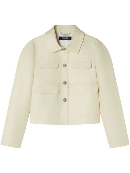 Silk-blend cropped jacket - Neutrals