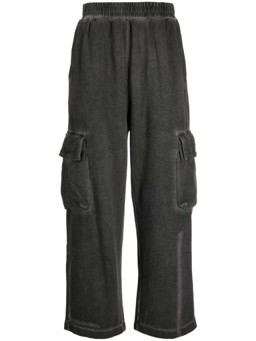 Wide-leg distressed cargo trousers - Grey
