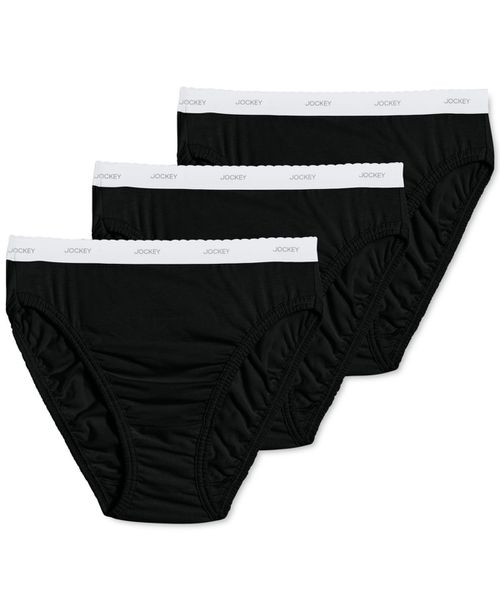 Classics French Cut Underwear 3 Pack 9480, 9481, Extended Sizes - Black