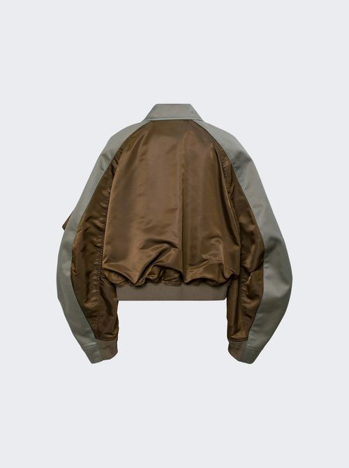 Cotton Chino X Nylon Twill Blouson Brown And Grey