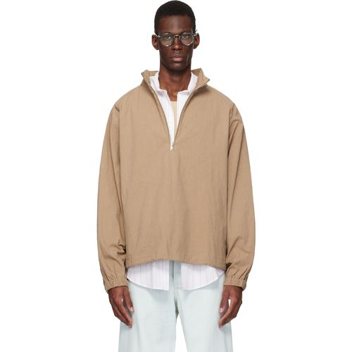 Beige Half Zip Raglan Jacket