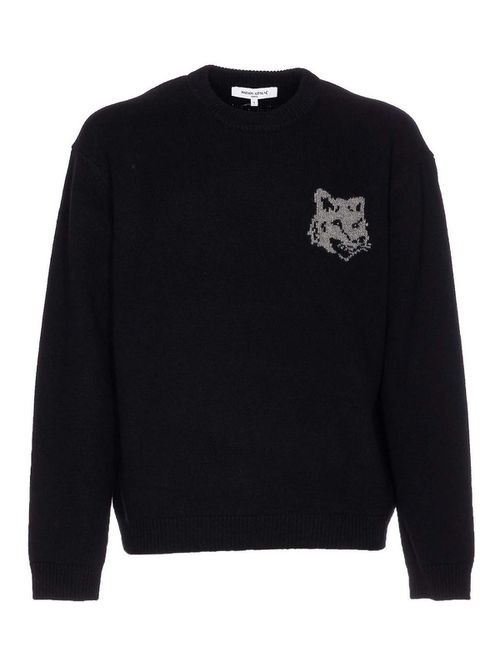 Black Fox Head Intarsia Sweater