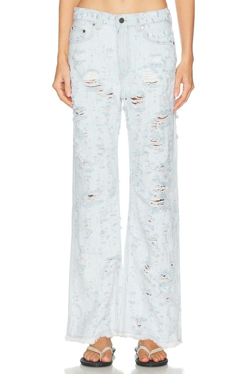 Haikure Winny Wide Leg in Light Blue Destroy - Blue. 24 also , 27