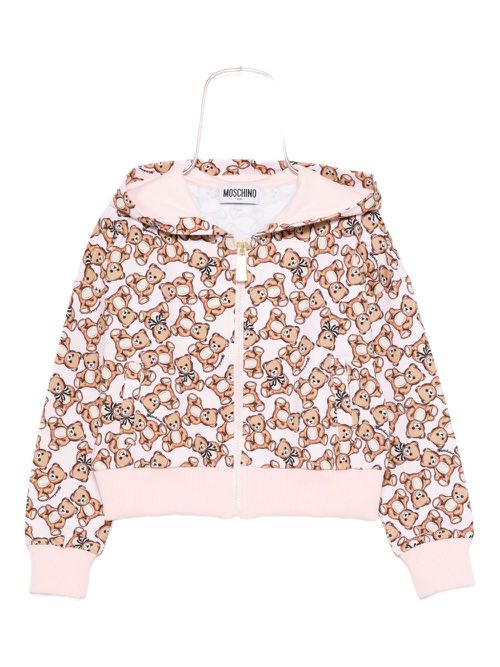 Teddy-print hooded jacket - Pink