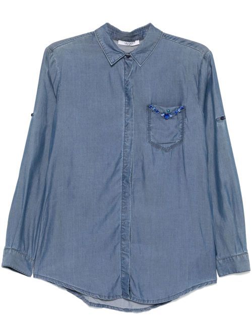 Crystal-embellished shirt - Blue