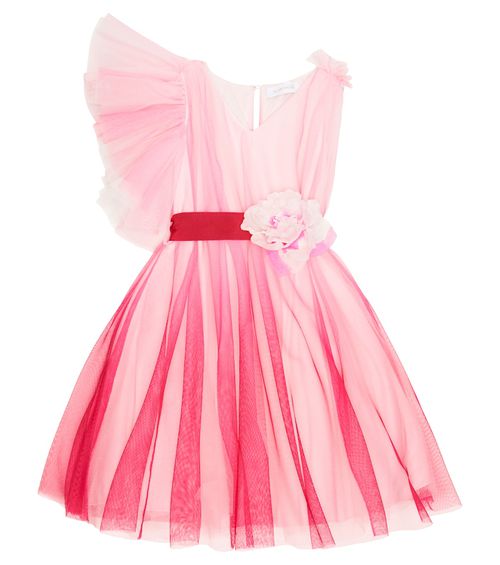 Monnalisa Ruffle-trimmed tulle dress