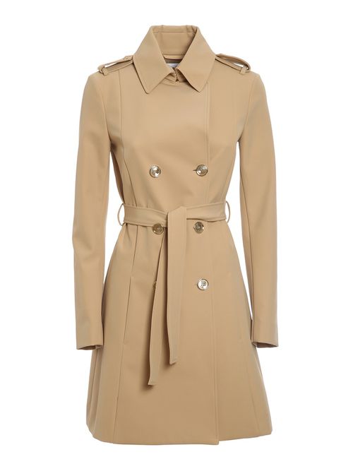 Stretch technical fabric trench coat