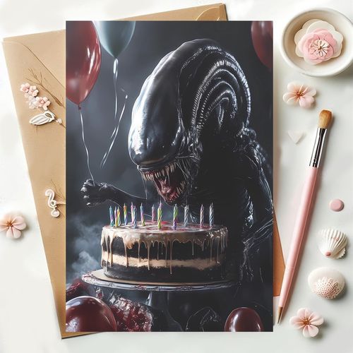 TEMU Humorous Birthday Card With Balloons And Cake - Unique Gift For , Family, And Party Decorations, Funny Birthday Card