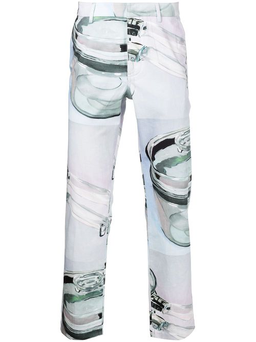 X Nick Farhi pyrex-print trousers - Multicolour
