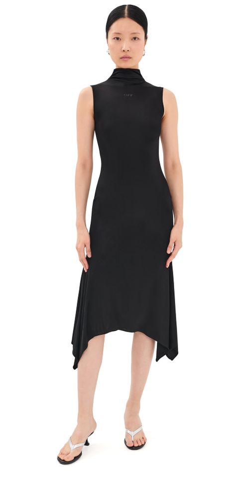 Fluid Jersey Midi Dress Black