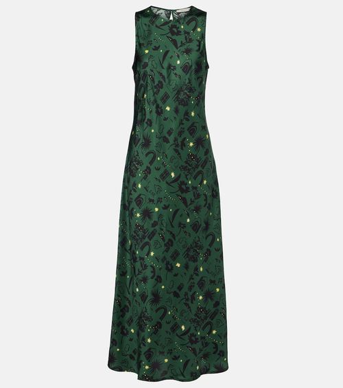 Valencia printed silk charmeuse maxi dress