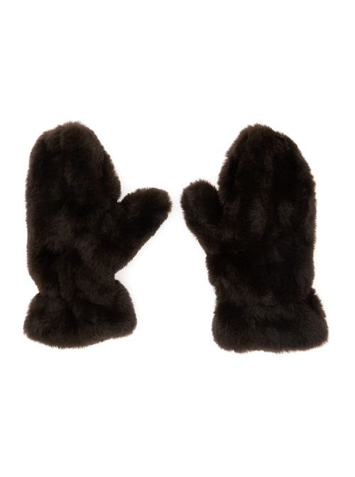Coco Brown Gloves In Ecofur Woman