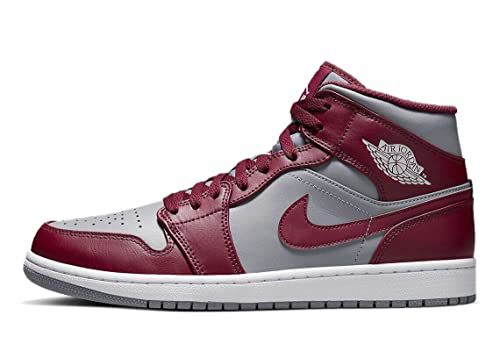Jordan Mens Air 1 Mid Gym Red Black Toe - White/Gym Red-Black