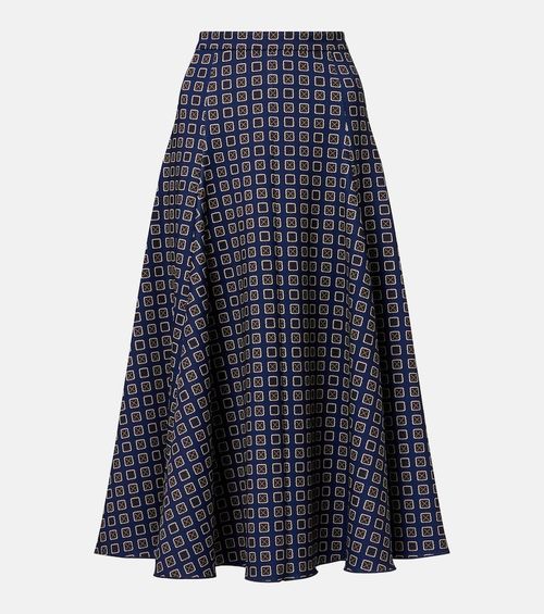 Benda printed jersey midi skirt