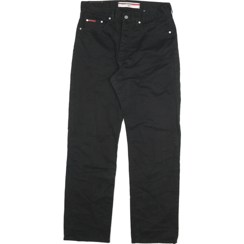 LEE COOPER Mens Regular Fit Black Cotton Jeans Zip W32 L30 Classic Style Durable