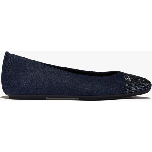 Fitflop Delicato Crystal Womens Mary Jane Dark Denim - Blue Textile