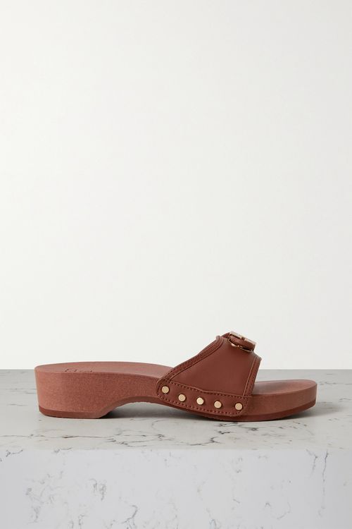 + Issimo Pescura Buckled Leather Clogs