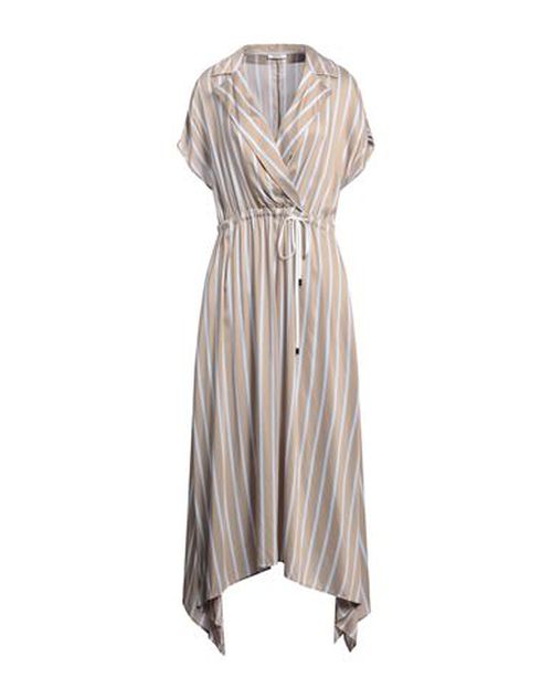 Woman Maxi dress Khaki Size 12 Viscose, Silk, Cotton