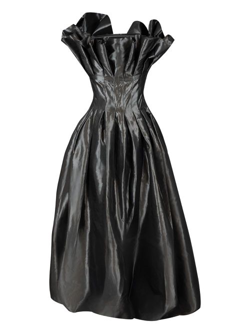 Ruffled draped dress - Grey