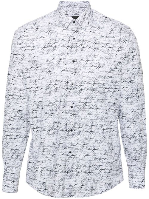 Logo-print cotton shirt - White