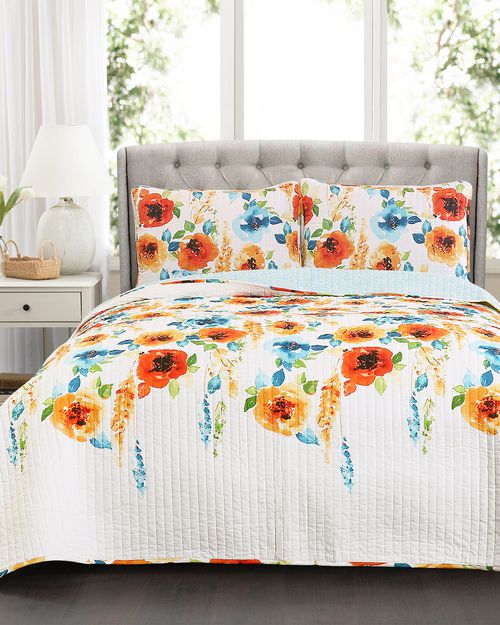 Lush Decor Percy Bloom Quilt Set