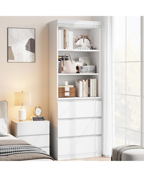 5-Tier Industrial Metal Frame Bookshelf, Farmhouse Open Storage Organizer