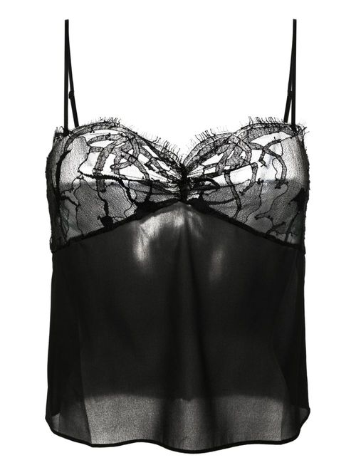 Lace Cup Cami Top - Black