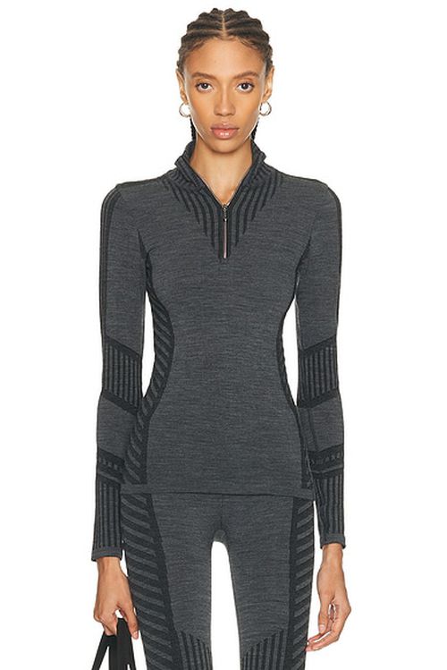 Fusalp Seama Long Sleeve Top in Gris Chine & Noir - Grey. M also in