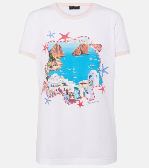 Capri printed cotton jersey T-shirt