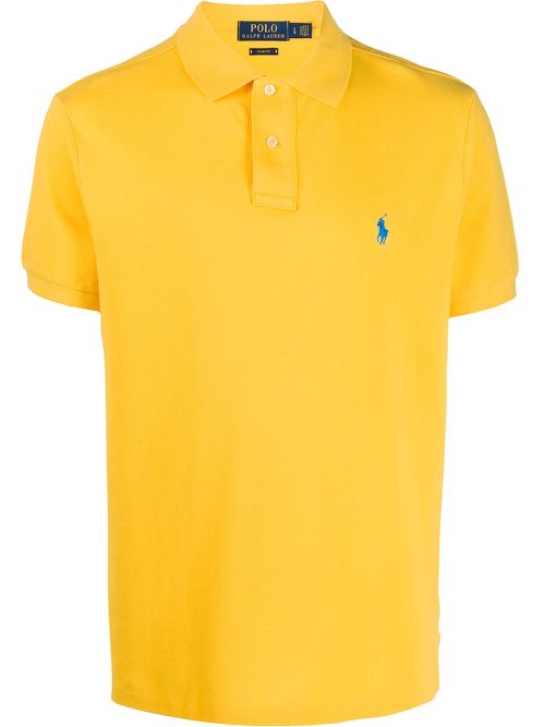 Embroidered logo polo shirt - Yellow