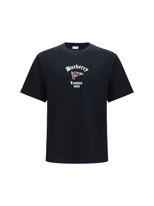 Archive Check Embroidered Logo T-Shirt — Black
