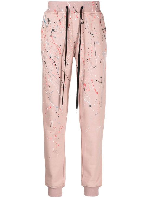 Paint-splatter track pants - Pink